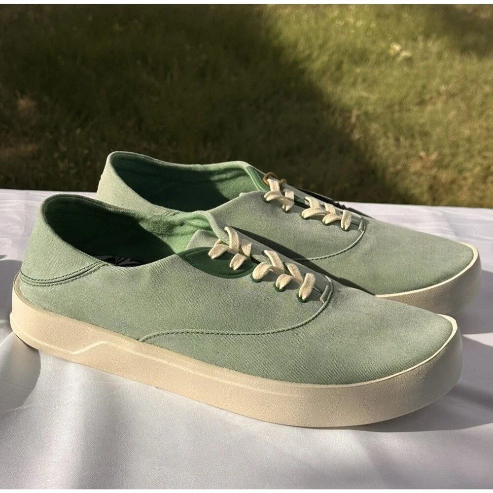 Mens Olukai Tradewinds Shoes 44 US 11 Bamboo Soft Light Comfort Lace Up Footwear